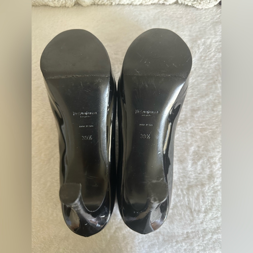 Yves Saint Laurent Shiny Black Heels - Picture 10 of 13
